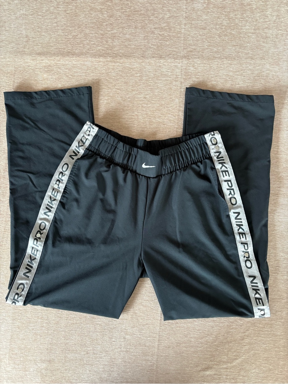 Y2K 90s Nike Pro Training Black Tear-Away Side Snap Athletic Warm-Up Pants - Picture 3 of 7
